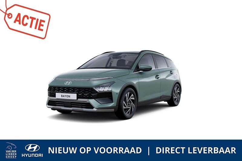 Groen, metallic lak Nieuw 2025 Hyundai Bayon Premium SUV | € 34.777 (Eerlijke prijs) - Afbeelding 1/4