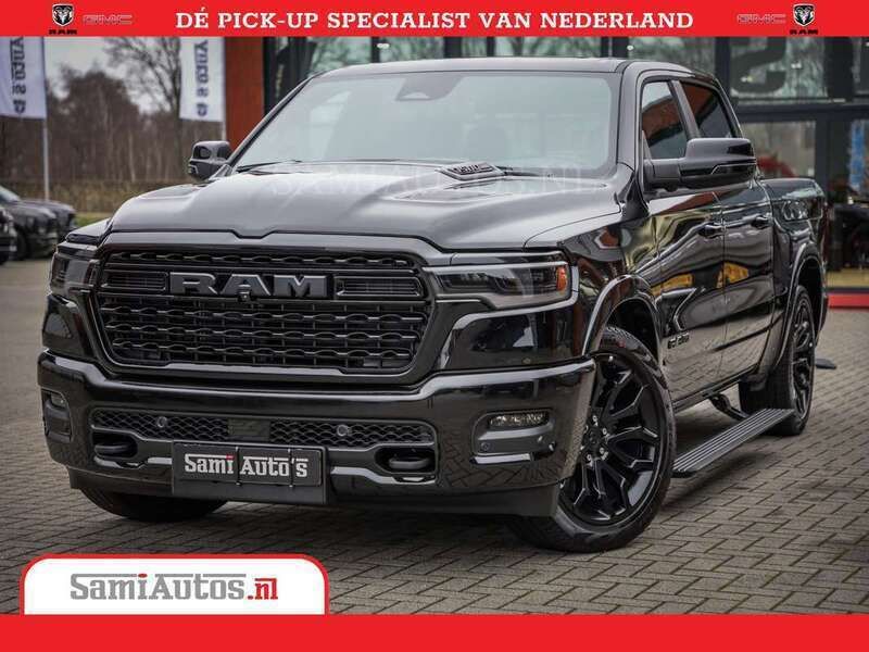 Zwart Nieuw 2024 Dodge Ram Limited Pickup | € 87.950 (Super prijs) - Afbeelding 1/4