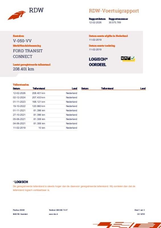 Occasion Ford Transit Connect 75 PK (55 kW) 2019 Wit MPV