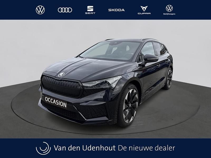 Zwart Nieuw 2024 Skoda Enyaq iV SportLine SUV | € 46.950 (Super prijs) - Afbeelding 1/4