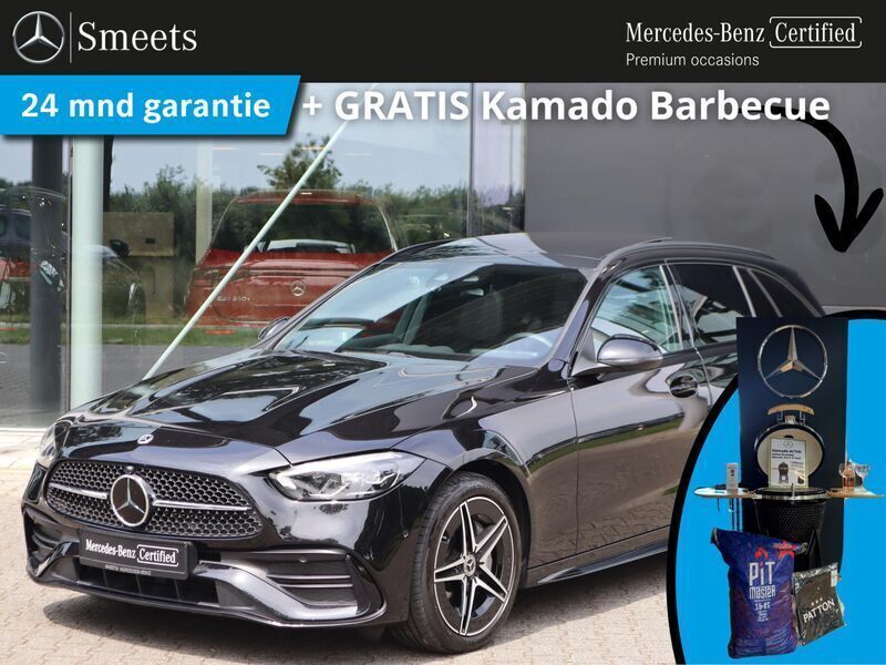 Zwart Gebruikt 2022 Mercedes C300 AMG line Stationwagen | € 41.500 (Iets duurder) - Afbeelding 1/4