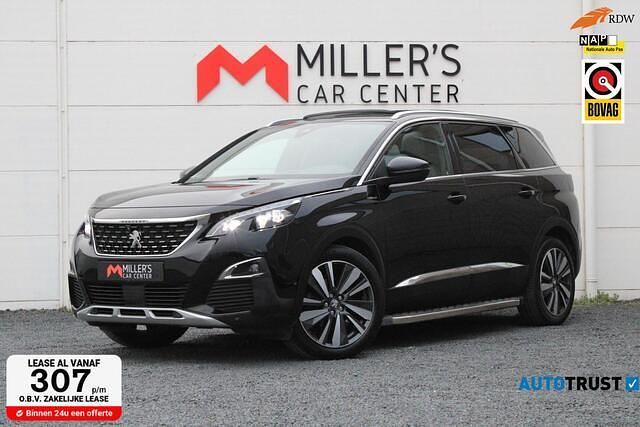 Zwart (metallic) Occasion 2017 Peugeot 5008 GT-line SUV | € 18.950 (Iets duurder) - Afbeelding 1/4