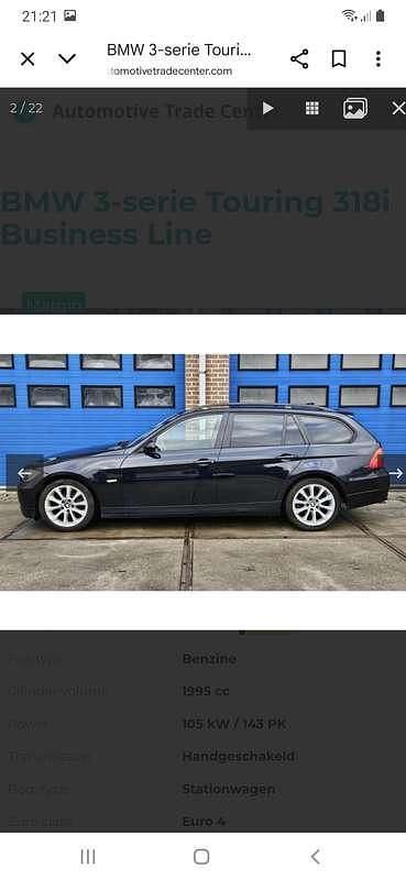 Blauw Occasion 2008 BMW 318 Stationwagen | € 2.500 (Eerlijke prijs) - Afbeelding 1/2