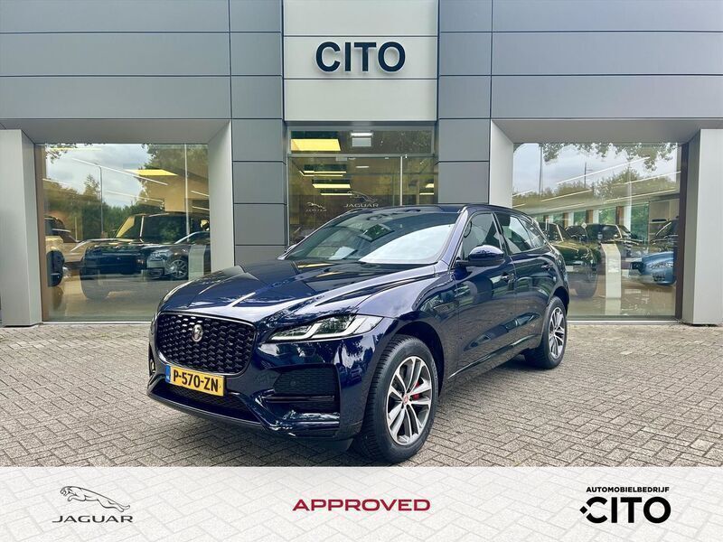 Portofino blue (blauw metallic)zwart Gebruikt 2022 Jaguar F-Pace S SUV | € 52.450 (Goede deal) - Afbeelding 1/4