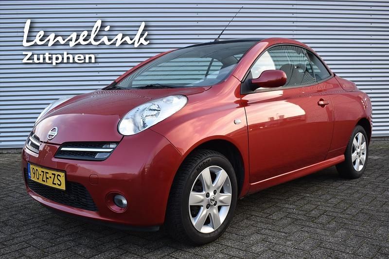 Rood Gebruikt 2008 Nissan Micra Tekna Cabriolet | € 2.390 (Eerlijke prijs) - Afbeelding 1/4
