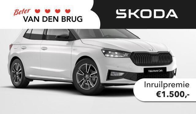 Wit, metallic lak Nieuw 2024 Skoda Fabia Monte Carlo Hatchback | € 27.489 (Goede deal) - Afbeelding 1/4