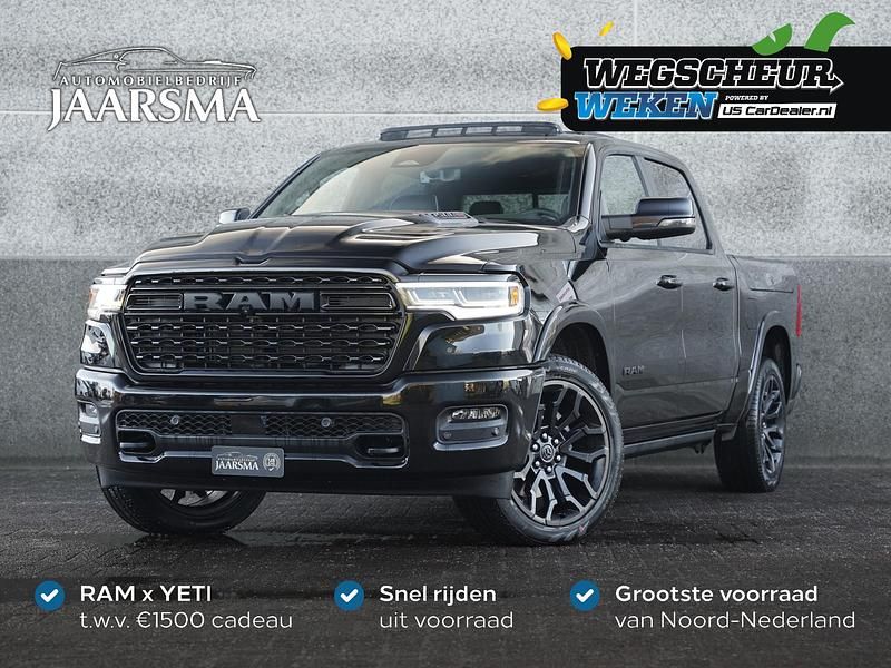 Zwart Nieuw 2024 Dodge Ram Limited Pickup | € 94.550 (Eerlijke prijs) - Afbeelding 1/4