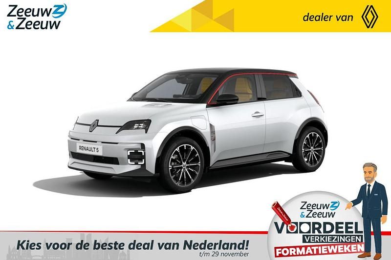 Twotone blanc nacré / noir étoilé Nieuw 2025 Renault R5 Iconic Hatchback | € 27.265 (Super prijs) - Afbeelding 1/4