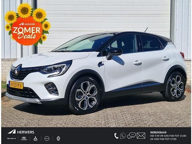 Twotone blanc nacré / noir et Gebruikt 2021 Renault Captur Intens SUV | € 21.385 (Eerlijke prijs) - Afbeelding 1/4