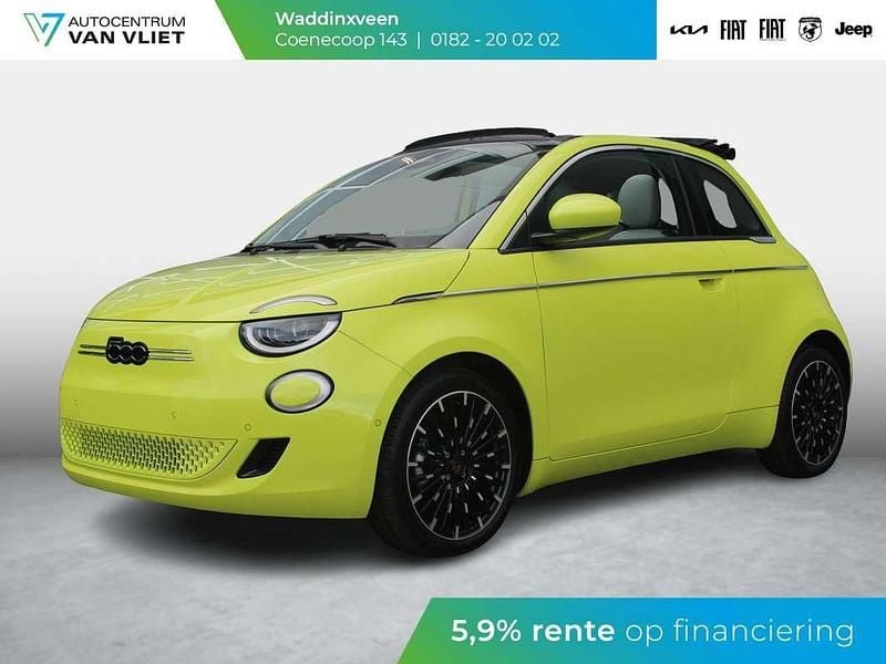 Geel Nieuw 2025 Fiat 500e La Prima Cabriolet | € 30.990 (Super prijs) - Afbeelding 1/4