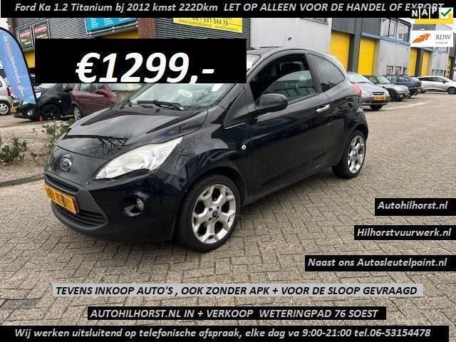 Zwart Gebruikt 2012 Ford Ka Titanium X Hatchback | € 1.299 (Super prijs) - Afbeelding 1/3