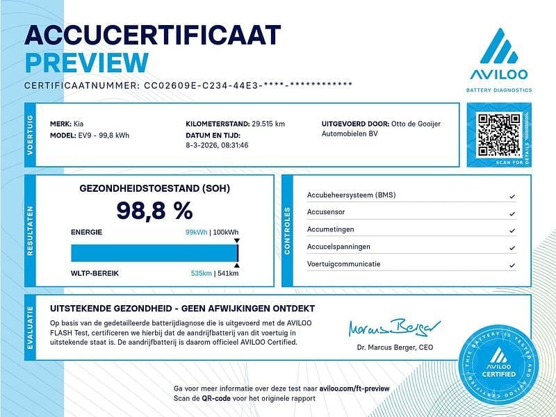 Occasion Kia EV9 Launch Edition 150 kW (204 PK) 2024 Wit (metallic) SUV