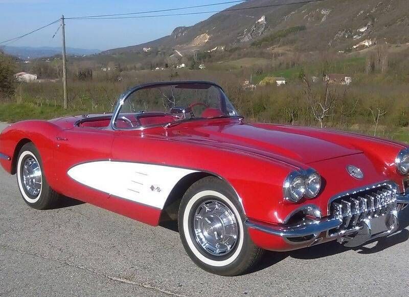 Roodroman red Gebruikt 1959 Chevrolet Corvette Cabriolet | € 88.000 - Afbeelding 1/4