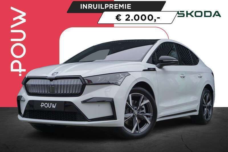 Wit Nieuw 2024 Skoda Enyaq iV SportLine SUV | € 56.950 (Eerlijke prijs) - Afbeelding 1/4