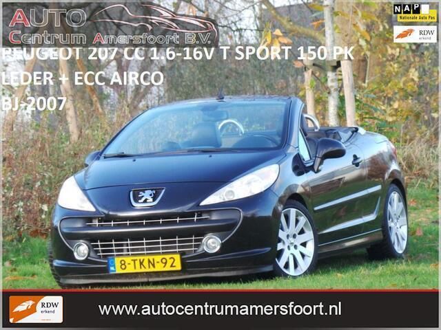 Zwart Gebruikt 2007 Peugeot 207 CC Sport Cabriolet | € 2.949 (Eerlijke prijs) - Afbeelding 1/4
