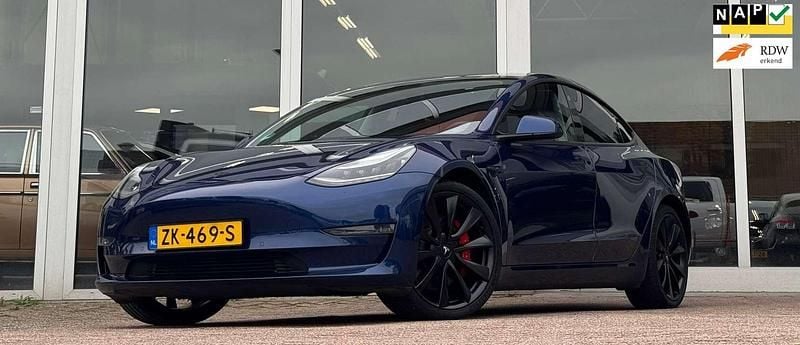 Blauw Gebruikt 2019 Tesla Model 3 Performance Sedan | € 20.494 (Eerlijke prijs) - Afbeelding 1/3