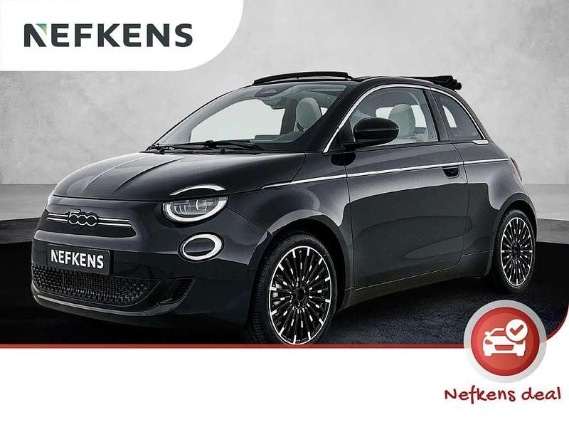 Zwart Nieuw 2025 Fiat 500C La Prima Cabriolet | € 30.925 - Afbeelding 1/4