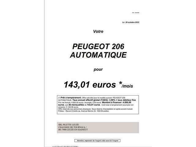 Occasion Peugeot 206 75 PK (55 kW) 2004 Grijs Sedan