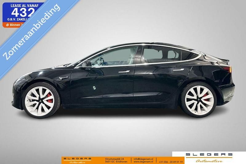 Zwart Gebruikt 2019 Tesla Model 3 Performance Sedan | € 27.700 (Iets duurder) - Afbeelding 1/4