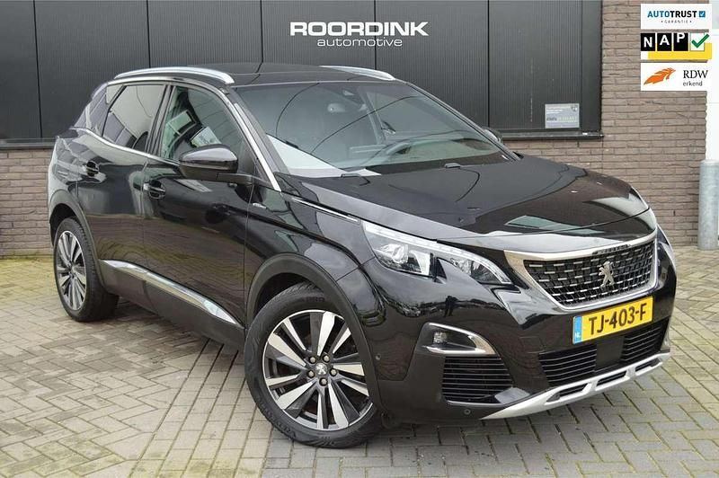 Zwart Gebruikt 2018 Peugeot 3008 GT-line SUV | € 14.150 (Eerlijke prijs) - Afbeelding 1/3