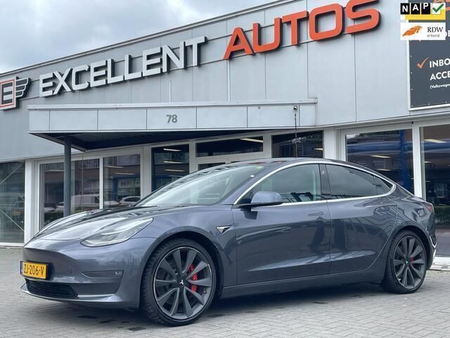 Grijs Gebruikt 2019 Tesla Model 3 Performance Sedan | € 19.950 (Eerlijke prijs) - Afbeelding 1/4