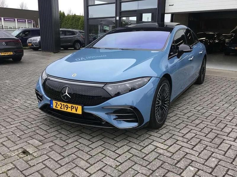 Blauw Gebruikt 2024 Mercedes EQS450+ AMG line Hatchback | € 88.500 (Eerlijke prijs) - Afbeelding 1/4