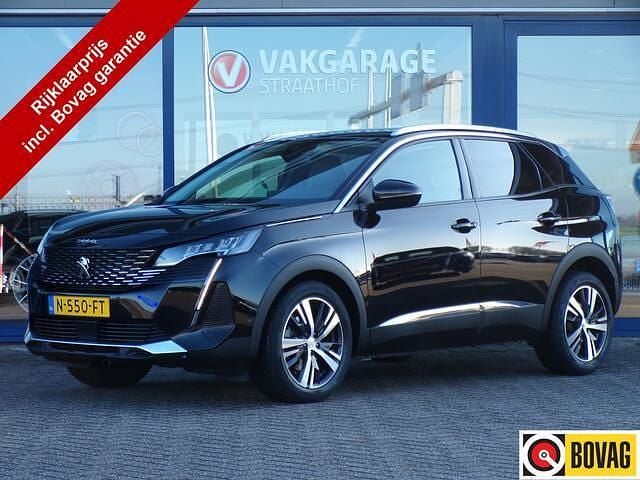 Zwart (metallic) Gebruikt 2021 Peugeot 3008 Allure SUV | € 20.950 (Eerlijke prijs) - Afbeelding 1/4
