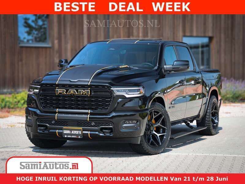 Zwart Nieuw 2024 Dodge Ram Limited Pickup | € 93.950 (Eerlijke prijs) - Afbeelding 1/4