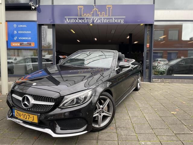 Zwart Gebruikt 2017 Mercedes C180 AMG line Cabriolet | € 22.995 (Super prijs) - Afbeelding 1/4