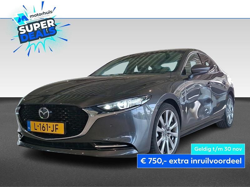 Grijs Gebruikt 2021 Mazda 3 Luxury Sedan | € 21.925 (Iets duurder) - Afbeelding 1/4