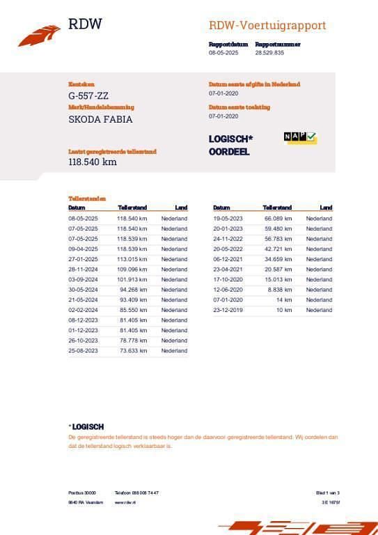 Occasion Skoda Fabia Business Line 95 PK (69 kW) 2020 Blauw Stationwagen