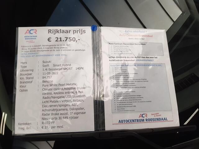 Occasion Suzuki Swift Sport 129 PK (94 kW) 2022 Wit Hatchback