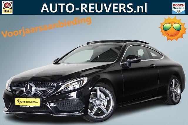 Zwart Gebruikt 2016 Mercedes C180 AMG line Coupé | € 24.900 (Eerlijke prijs) - Afbeelding 1/4