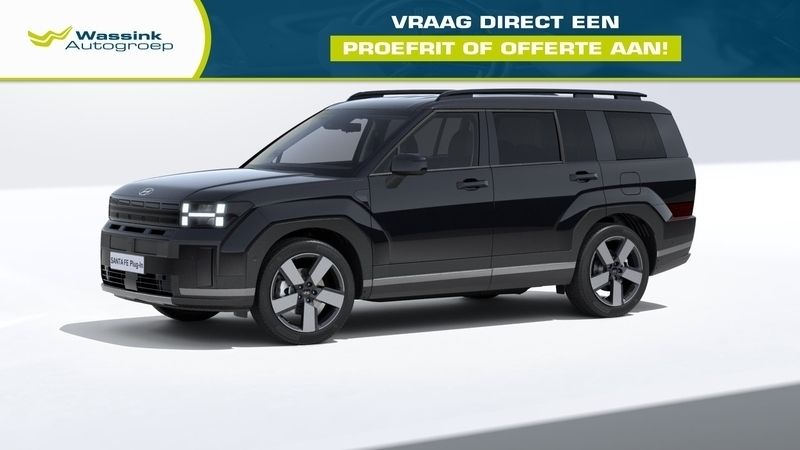 Zwart Nieuw 2024 Hyundai Santa Fe Premium SUV | € 60.582 (Super prijs) - Afbeelding 1/4