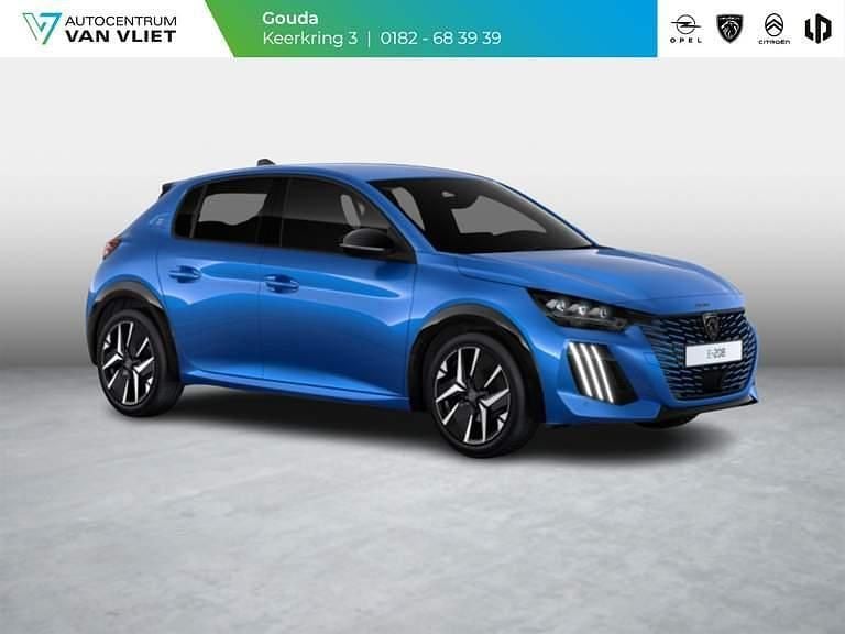 Blauw Nieuw 2025 Peugeot e-208 GT-line Hatchback | € 35.605 (Iets duurder) - Afbeelding 1/4