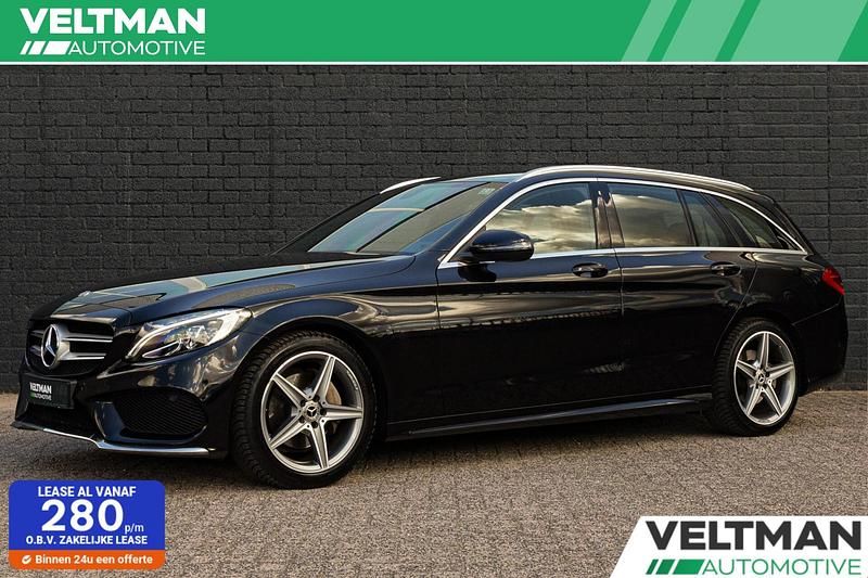 Zwart Gebruikt 2018 Mercedes C180 AMG line Stationwagen | € 19.995 (Eerlijke prijs) - Afbeelding 1/4