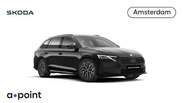 Zwart Nieuw 2025 Skoda Octavia SportLine Stationwagen | € 46.143 (Eerlijke prijs) - Afbeelding 1/4