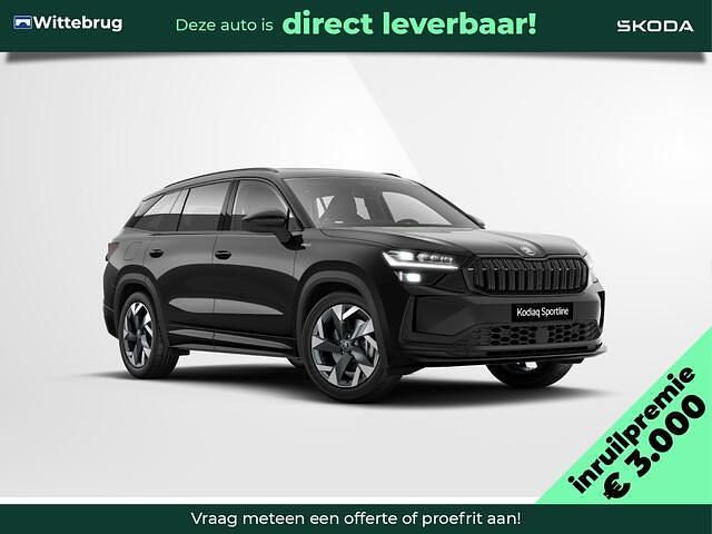 Zwart Nieuw 2025 Skoda Kodiaq Business Line SUV | € 55.999 (Eerlijke prijs) - Afbeelding 1/4
