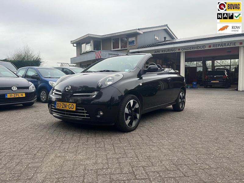 Zwart (metallic) Gebruikt 2008 Nissan Micra Tekna+ Cabriolet | € 5.000 - Afbeelding 1/4