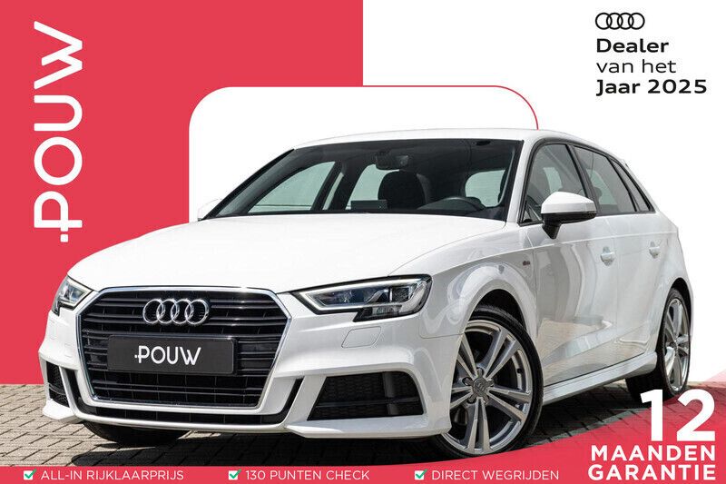 Wit Gebruikt 2019 Audi A3 Sportback S-Line Hatchback | € 23.900 (Eerlijke prijs) - Afbeelding 1/4