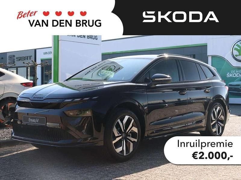 Zwart, metallic lak Nieuw 2025 Skoda Enyaq iV SportLine SUV | € 50.869 (Super prijs) - Afbeelding 1/4