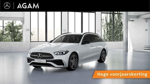 Wit, metallic lak Nieuw 2024 Mercedes C200 AMG line Stationwagen | € 49.250 - Afbeelding 1/4