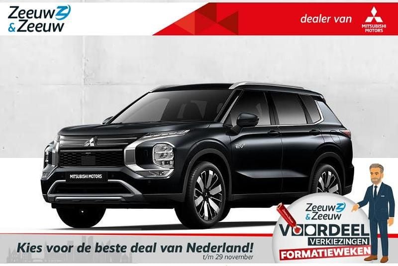 Zwart Nieuw 2025 Mitsubishi Outlander P-HEV Instyle SUV | € 53.000 (Super prijs) - Afbeelding 1/4