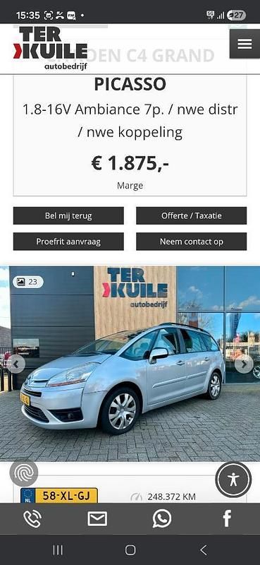 Occasion Citroën Grand C4 Picasso 125 PK (91 kW) 2007 MPV