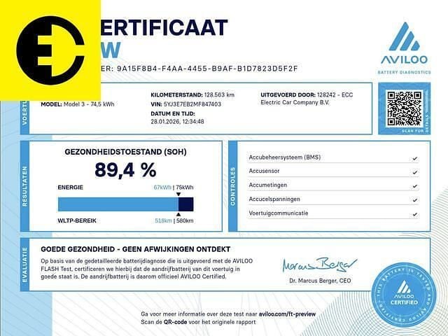 Occasion Tesla Model 3 Long Range RWD 258 kW (351 PK) 2020 Grijs Sedan