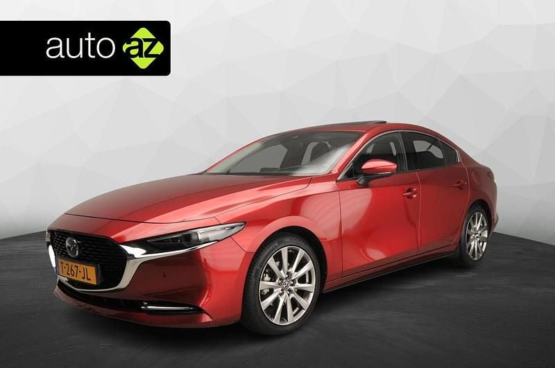 Rood Gebruikt 2021 Mazda 3 Luxury Sedan | € 25.900 (Eerlijke prijs) - Afbeelding 1/4