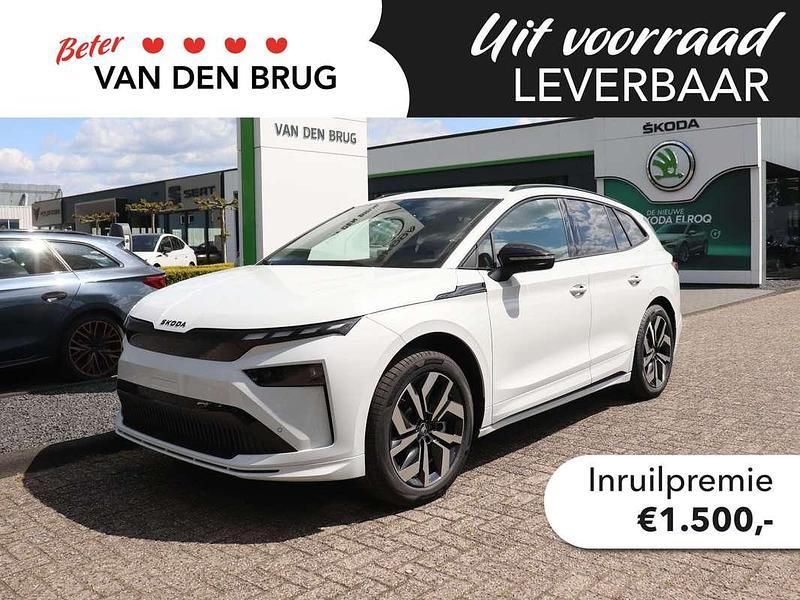 Wit, metallic lak Nieuw 2025 Skoda Enyaq iV SportLine SUV | € 51.250 (Goede deal) - Afbeelding 1/4