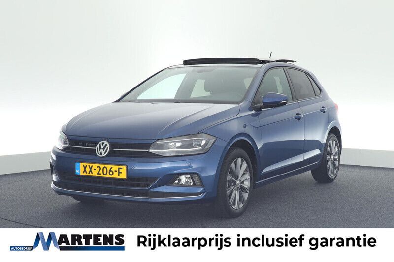 Blauw, metallic lak Gebruikt 2019 VW Polo Highline Hatchback | € 18.949 (Eerlijke prijs) - Afbeelding 1/4