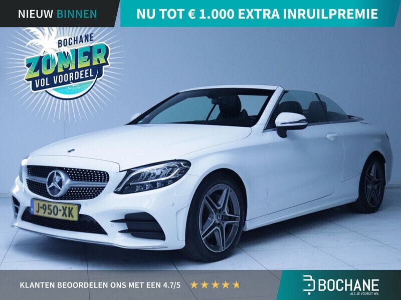 Wit Gebruikt 2019 Mercedes C200 AMG line Cabriolet | € 35.540 (Eerlijke prijs) - Afbeelding 1/4