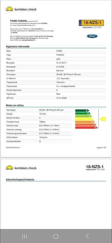 Grijs Gebruikt 2011 Ford Fusion MPV | € 1.650 (Super prijs) - Afbeelding 1/4
